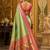 green kanjivaram silk blend woven work traditional saree