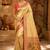 golden yellow kanjivaram silk blend woven work traditional saree