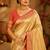golden yellow kanjivaram silk blend woven work traditional saree