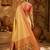 golden yellow kanjivaram silk blend woven work traditional saree