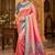 pink kanjivaram silk blend woven work traditional saree