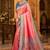 pink kanjivaram silk blend woven work traditional saree