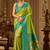 parrot green kanjivaram silk blend woven work traditional saree