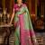 green kanjivaram silk blend woven work traditional saree