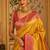 yellow kanjivaram silk blend woven work traditional saree