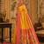 yellow kanjivaram silk blend woven work traditional saree