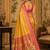 yellow kanjivaram silk blend woven work traditional saree