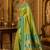 parrot green kanjivaram silk blend woven work traditional saree