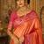 orange kanjivaram silk blend woven work traditional saree