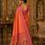 orange kanjivaram silk blend woven work traditional saree