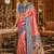 pink kanjivaram silk blend woven work traditional saree