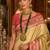 golden yellow kanjivaram silk blend woven work traditional saree