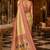 golden yellow kanjivaram silk blend woven work traditional saree