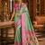green kanjivaram silk blend woven work traditional saree