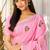light pink linen woven work traditional saree