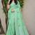 pista green linen woven work traditional saree