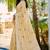 cream linen woven work traditional saree