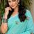 aqua blue linen woven work traditional saree