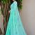 aqua blue linen woven work traditional saree
