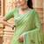 olive green linen woven work traditional saree