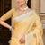 mustard linen woven work traditional saree