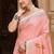 peach linen woven work traditional saree