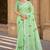 pista green linen woven work traditional saree