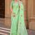 pista green linen woven work traditional saree