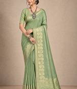 light green assam silk blend woven work traditional saree