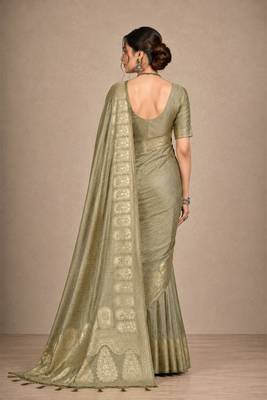 beige assam silk blend woven work traditional saree 2
