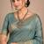 teal assam silk blend woven work traditional saree