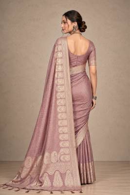 mauve assam silk blend woven work traditional saree 2