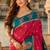 dark pink silk blend woven work traditional saree