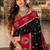 black silk blend woven work traditional saree
