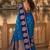 blue silk blend woven work traditional saree