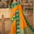 yellow silk blend woven work traditional saree