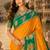 yellow silk blend woven work traditional saree