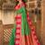 green silk blend woven work traditional saree