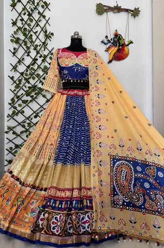 Light Yellow Navratri Lehenga Choli With Dupatta