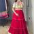 RED RAYON PARTY WEAR EMBROIDERY NAVRATRI LEHENGA CHOLI FREE SIZE SUPPORTED UP TO 44''
