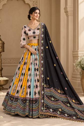 Baby Pink Navratri Lehenga Choli With Dupatta