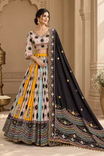 Baby Pink Navratri Lehenga Choli With Dupatta