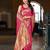 Baby pink patola Silk Blend saree with woven zari border & tassels