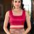 Baby pink patola Silk Blend saree with woven zari border & tassels