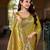 Olive green patola Silk Blend saree with woven zari border tassels