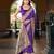 Purple patola Silk Blend saree with woven zari border & tassels