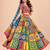 Cotton Long Flair Aari Embroidery Kutch Work (Lehenga Choli) Chaniya Choli Set with Dupatta Red - Free Size