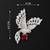 Elegant peacock design brooch with red stone and crystal studded detailing