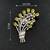 Elegant yellow floral bouquet brooch with cz stones     designer statement brooch