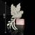 Swan Brooch with Pink Rose Quartz Style Stone & Crystal Detailing